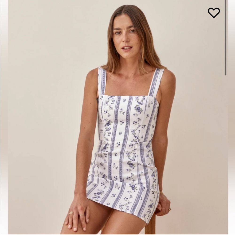 Reformation Blue and White Floral Mini Dress